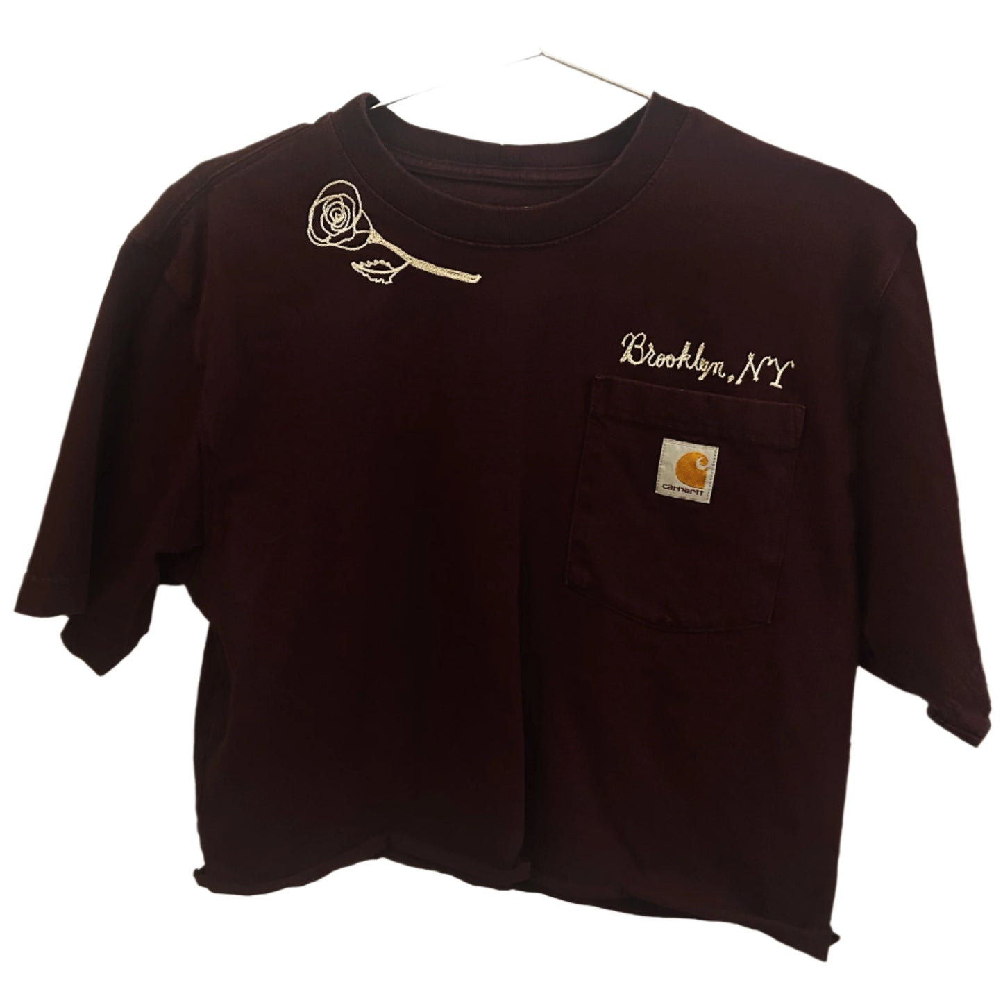 brooklyn chain stitch crop top (maroon)