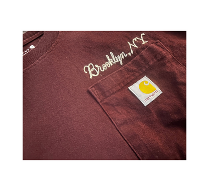 brooklyn chain stitch crop top (maroon)