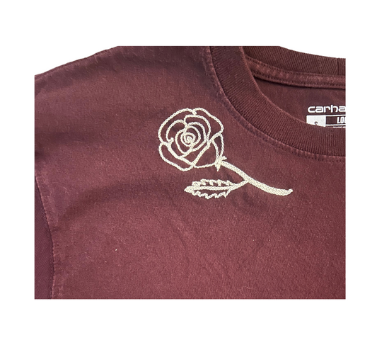 brooklyn chain stitch crop top (maroon)