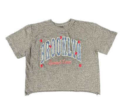 brooklyn 'spread love' chain stitch crop top (1 of 1)