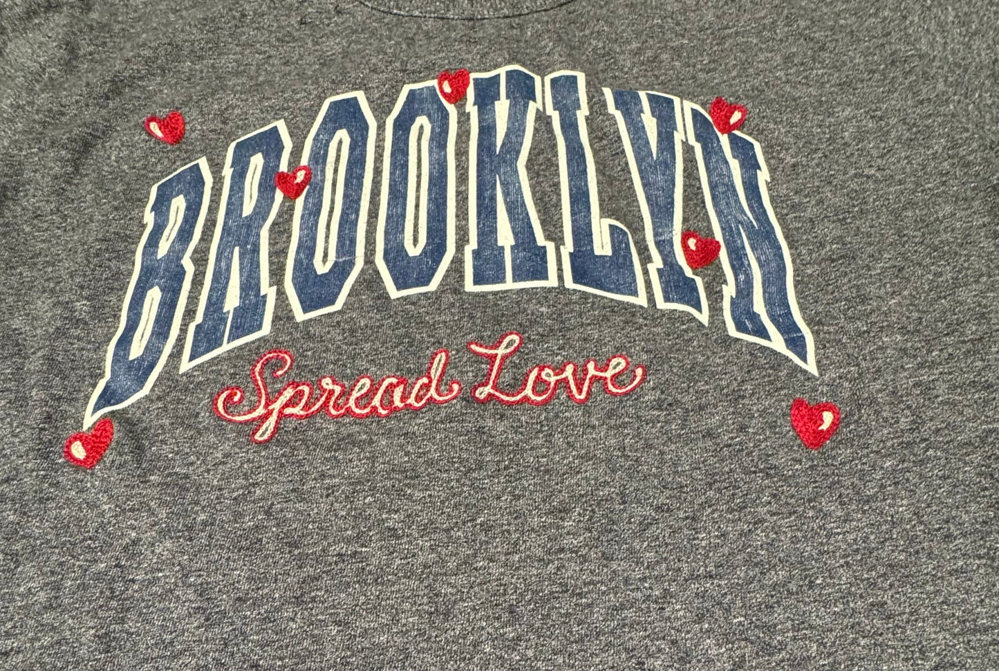 brooklyn 'spread love' chain stitch crop top (1 of 1)