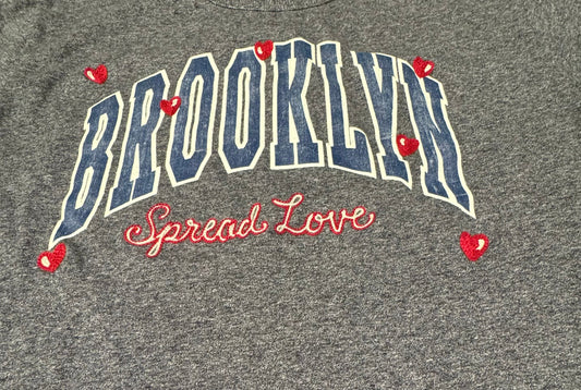 brooklyn 'spread love' chain stitch crop top (1 of 1)